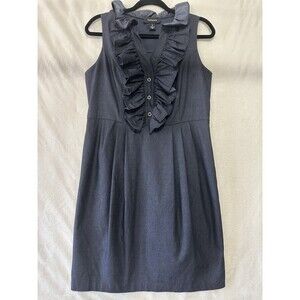 R&M Richards Sheath Dress Women’s Size 12 Ruffle V Neck Stretch Y2K 00s Career